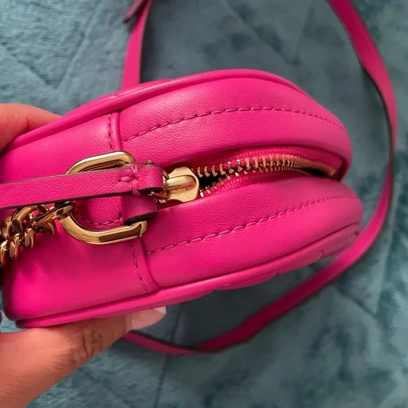 Tory Burch Pink Chevron Quilted Crossbody - Picture 11 of 12